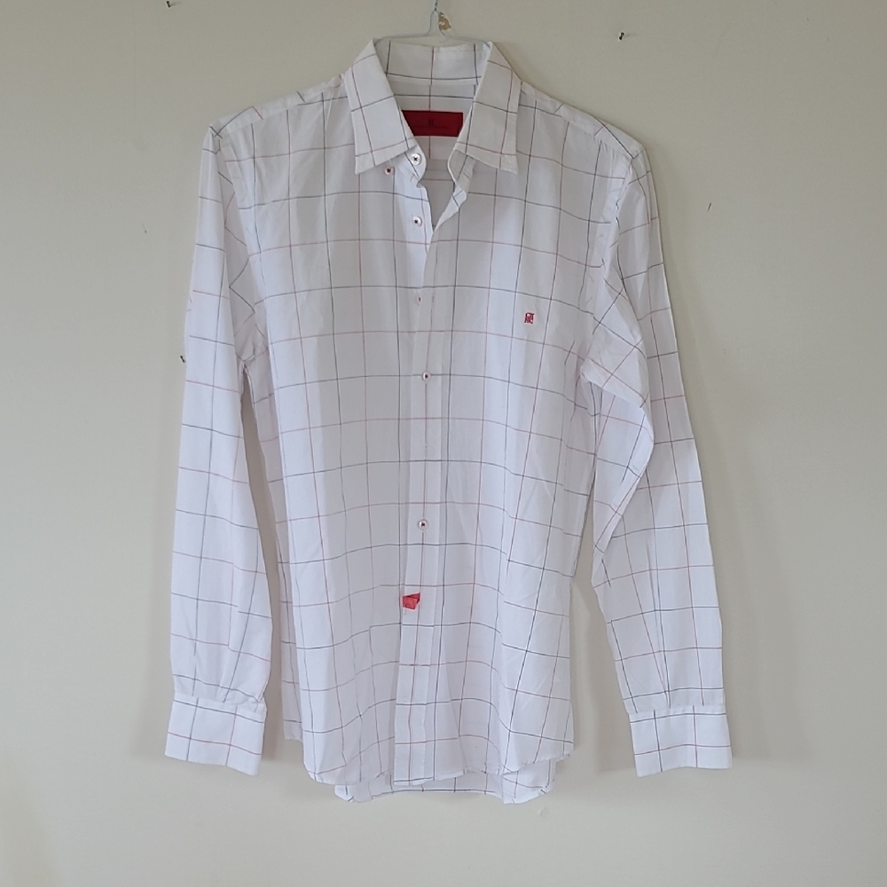 Carolina Herrera White Checkered Men's Shirt